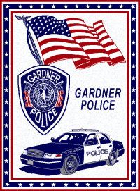 Gardner Police Graphic with Flag Shield and Car