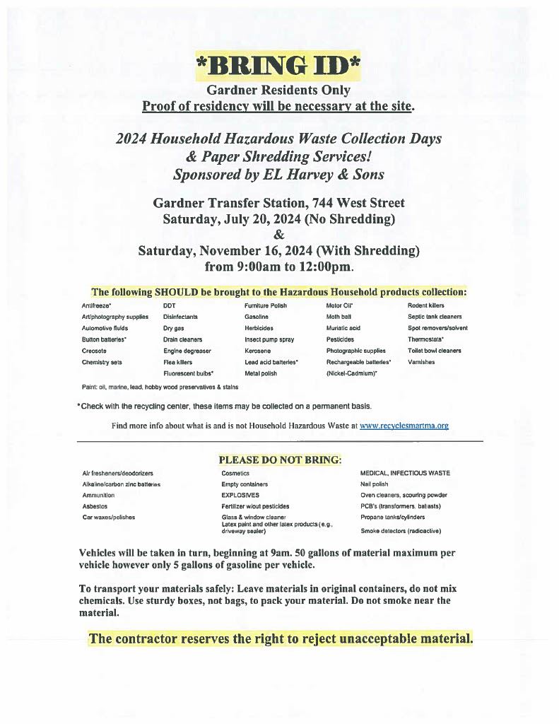 Hazardous Waste Collection 2024